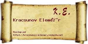 Kracsunov Elemér névjegykártya