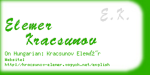 elemer kracsunov business card